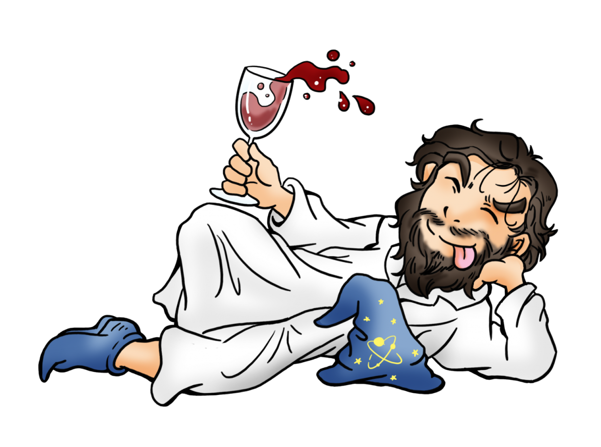 Gant drinking wine as a wizard